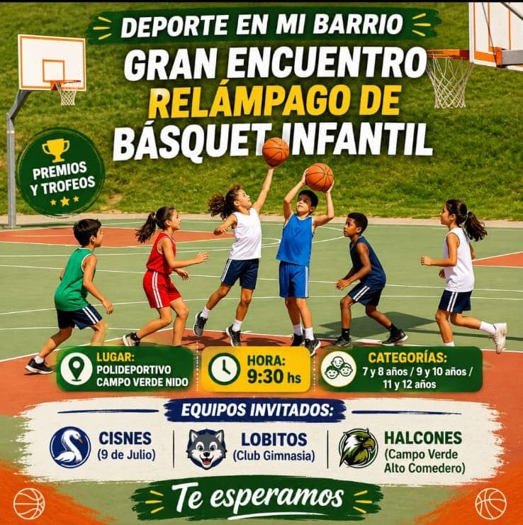 Encuentro relámpago de básquet infantil