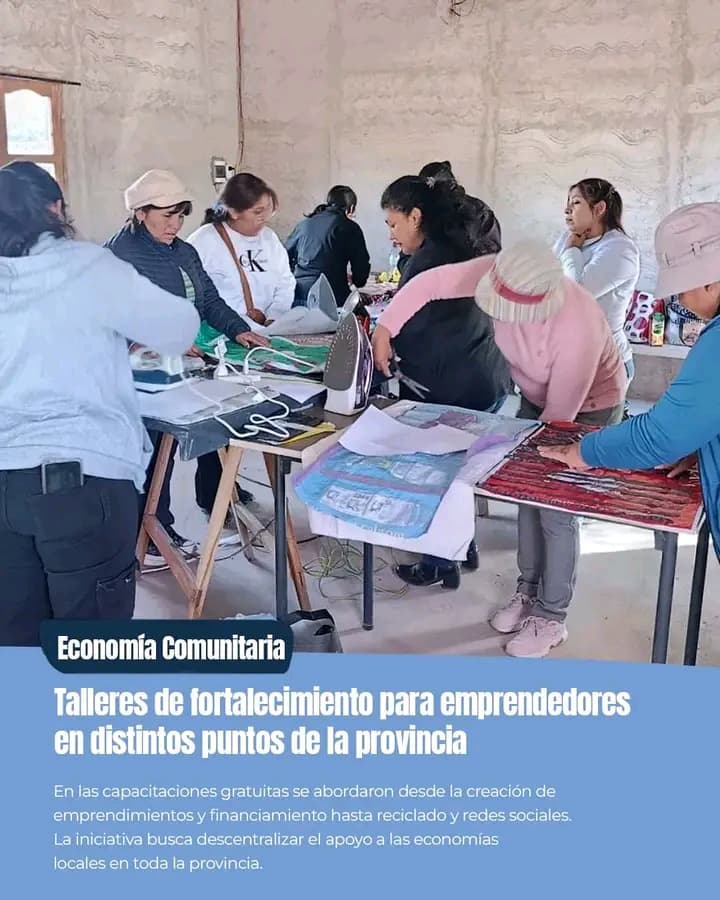 Talleres de fortalecimiento para emprendedores en distintos puntos de la provincia